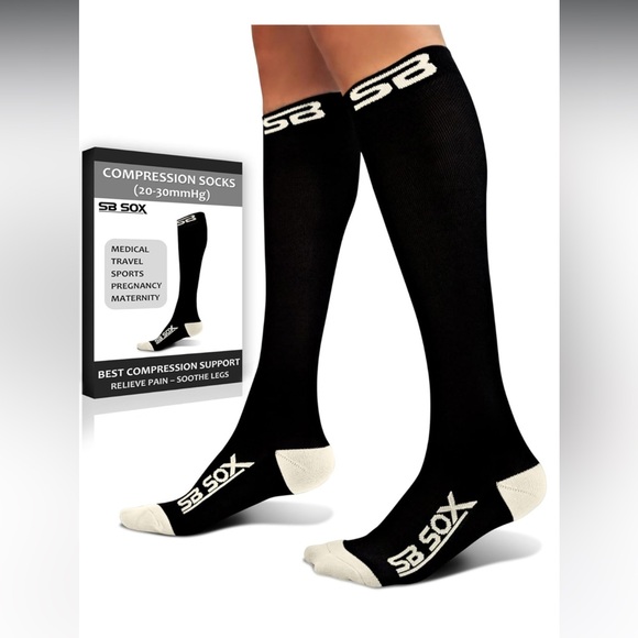 SB Sox Compression Socks Unisex Support Stockings For Travel Size S - Picture 1 of 10